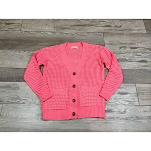 Zenana bright pink cardigan sweater size S NEW